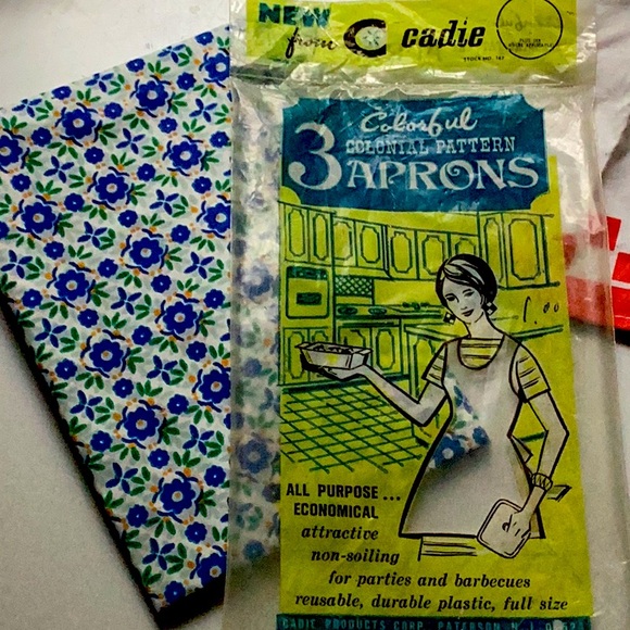 Vintage | Other | 96s Vintage Apron 3 Pak Colonial Blue Yellow Green ...